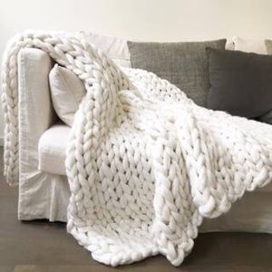 Cotton Chunky Knitted Blanket